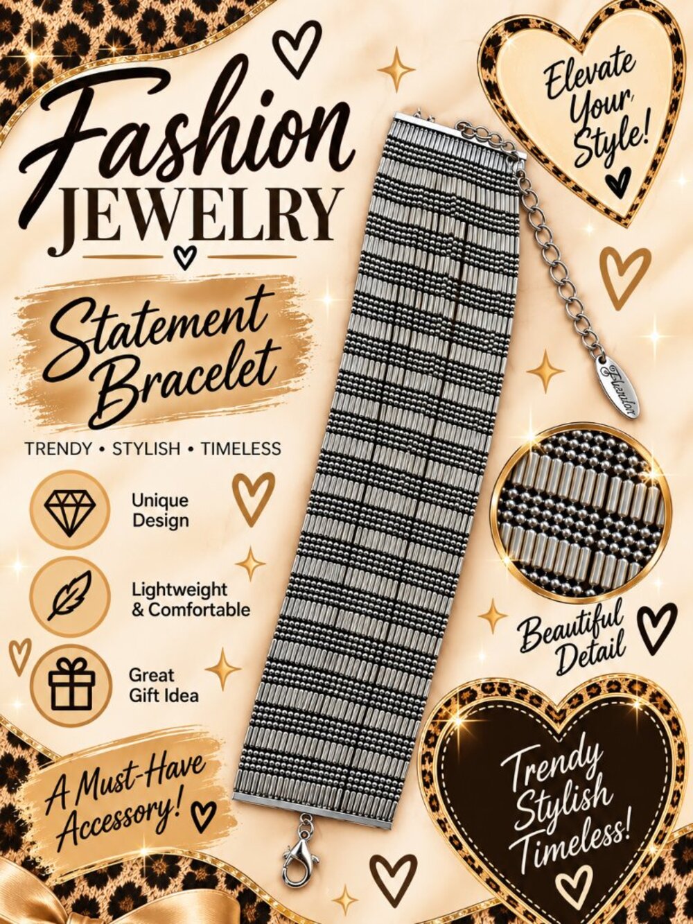 Plunder Silver Woven Statement Bracelet